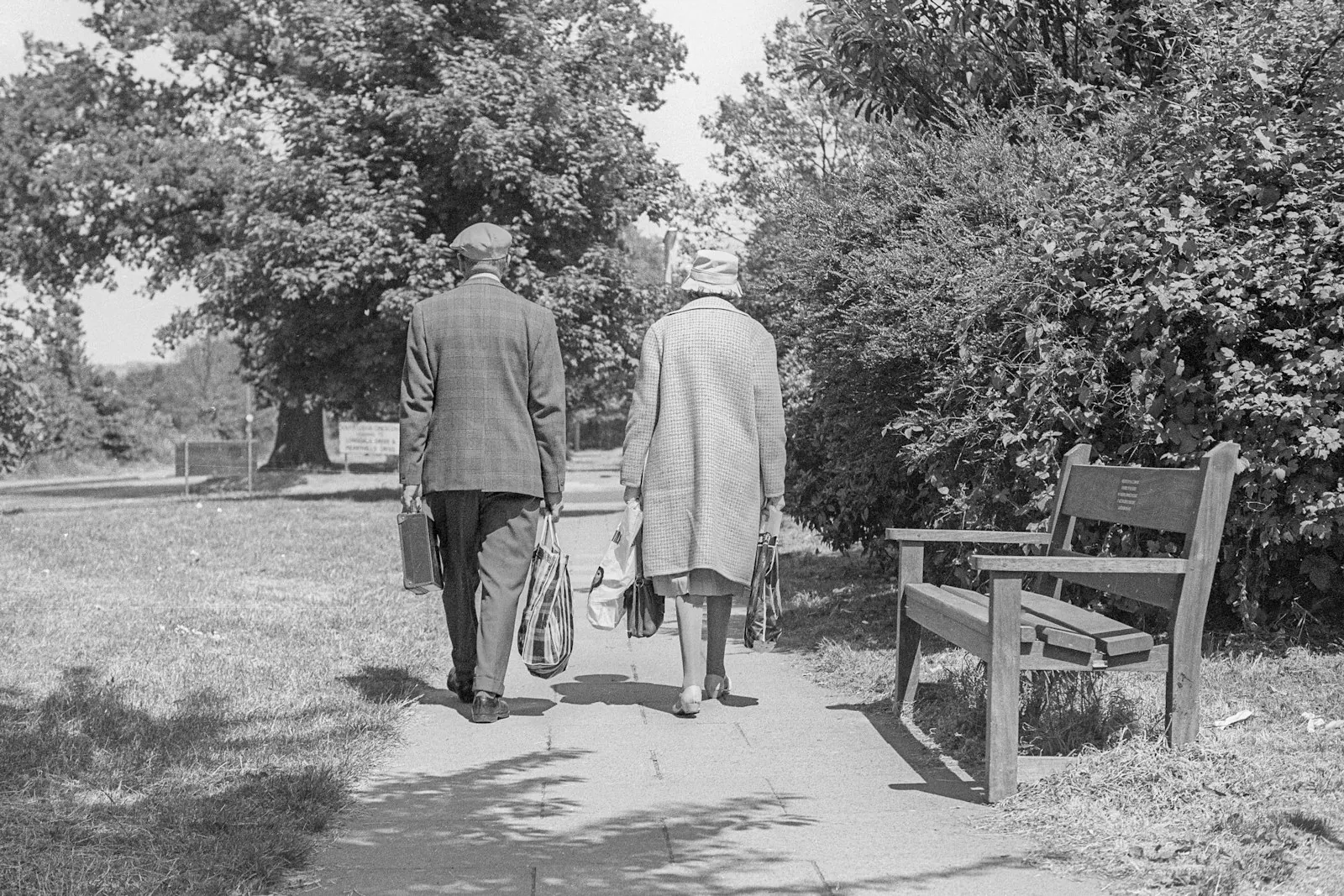 A couple walking together outdoors